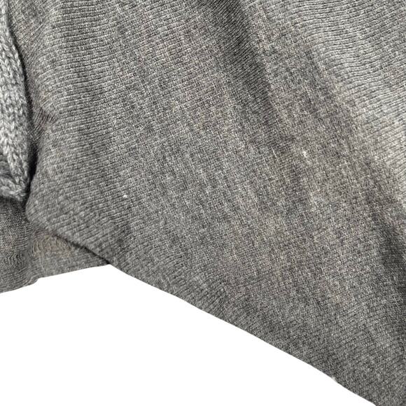 Dressfo Cardigan Womens Medium Gray Ribbed Cableknit Trim Sharkbite Asymmetric - Picture 4 of 7